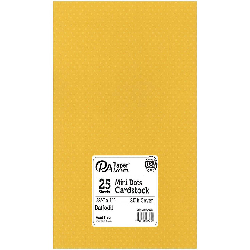 Mini Dot Cardstock 8 1/2 x 11 in. 34407 Daffodil 25 pc.