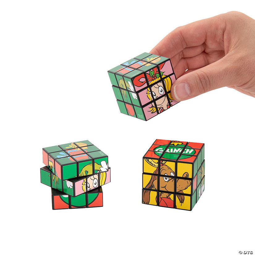 Mini Dr. Seuss&#8482; The Grinch Christmas Puzzle Cubes- 12 Pc. Image