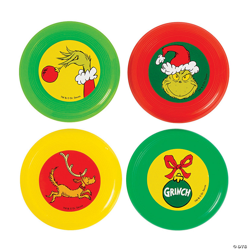 Mini Dr. Seuss&#8482; The Grinch Flying Discs - 12 Pc. Image
