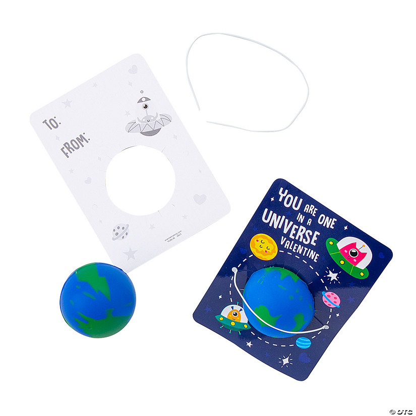 Mini Earth Stress Ball Valentine Exchanges with Card for 12 Image