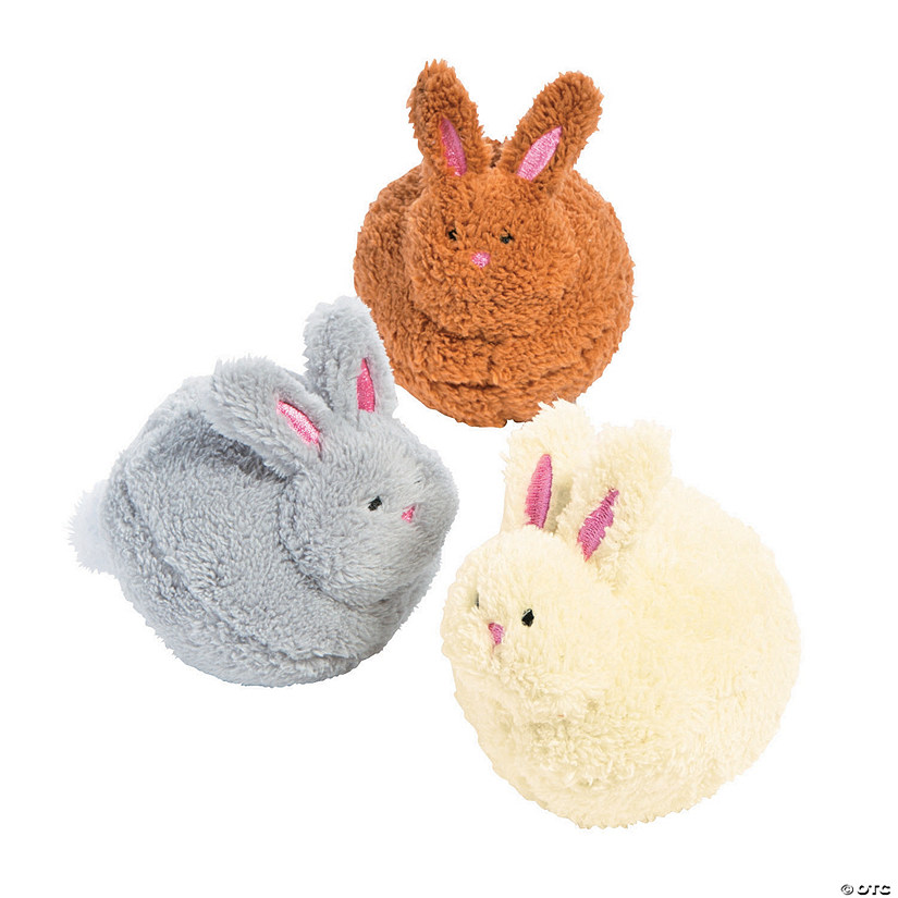Mini Easter Pom-Pom Stuffed Bunnies - 12 Pc. Image