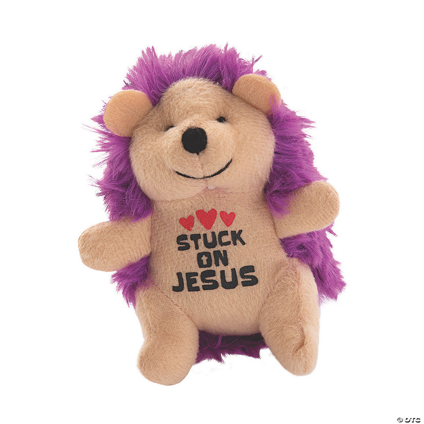 Mini Easter Stuck on Jesus Religious Stuffed Hedgehogs - 12 Pc. Image