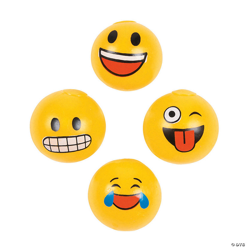 Mini Emoji Sticky Splat Balls - 12 Pc. Image