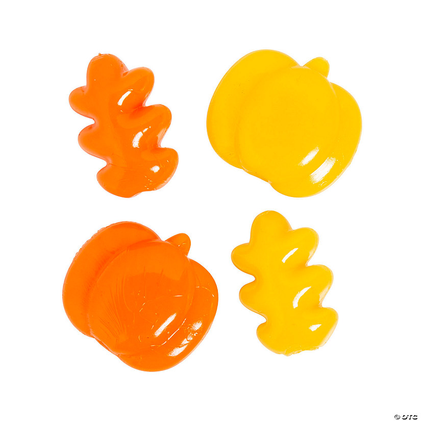 Mini Fall Sticky Leaves &amp; Pumpkins - 24 Pc. Image