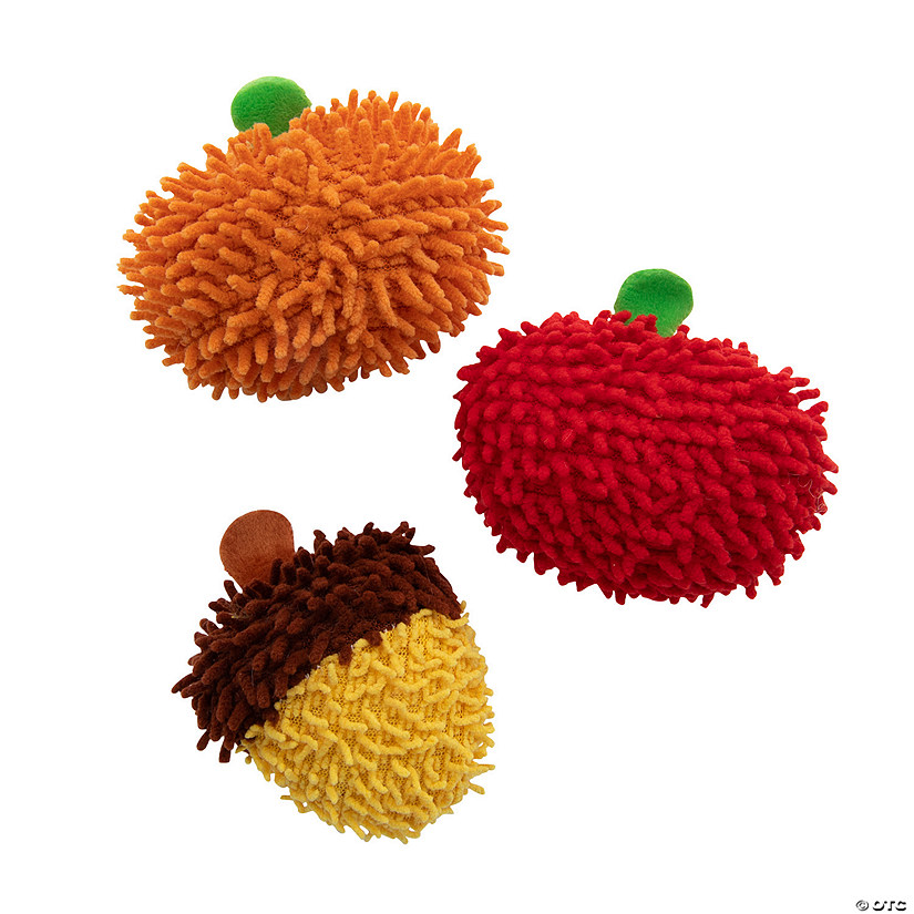Mini Fall Stuffed Acorn, Pumpkin & Apple Dry Erase Erasers - 12 Pc. Image