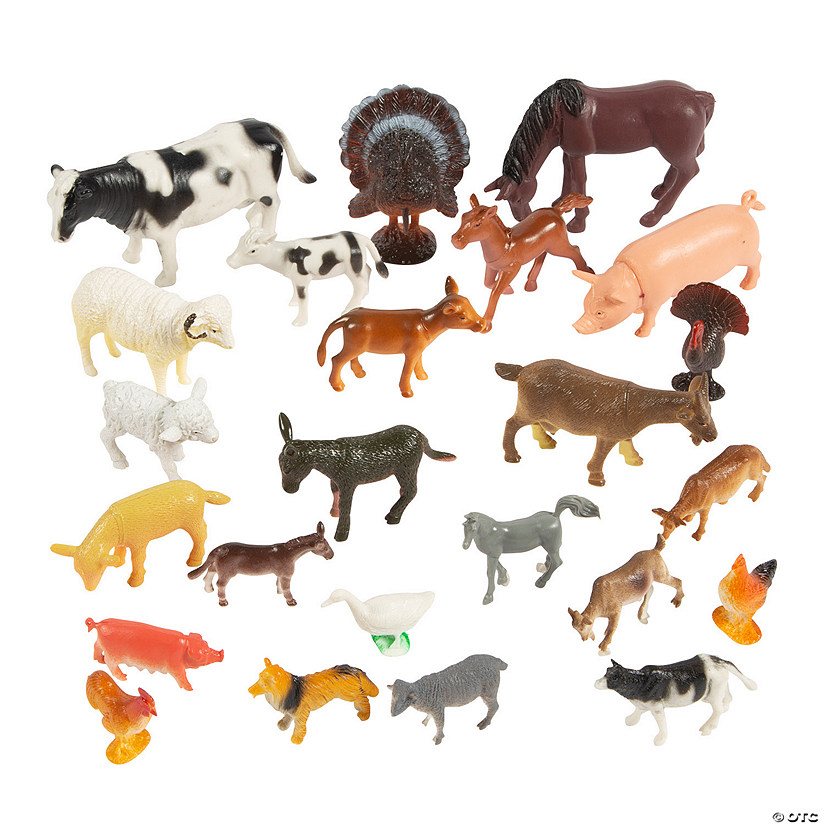  100 Piece Party Pack Mini Farm Animals - Plastic Mini  Educational Animal Toys - Fun Gift Party Favors : Toys & Games