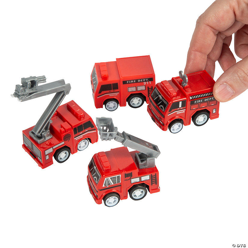 Mini Fire Truck Pull-Back Toys - 12 Pc. Image