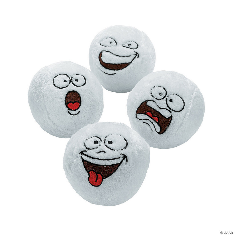 Mini Funny Face Stuffed Snowballs - 12 Pc. Image