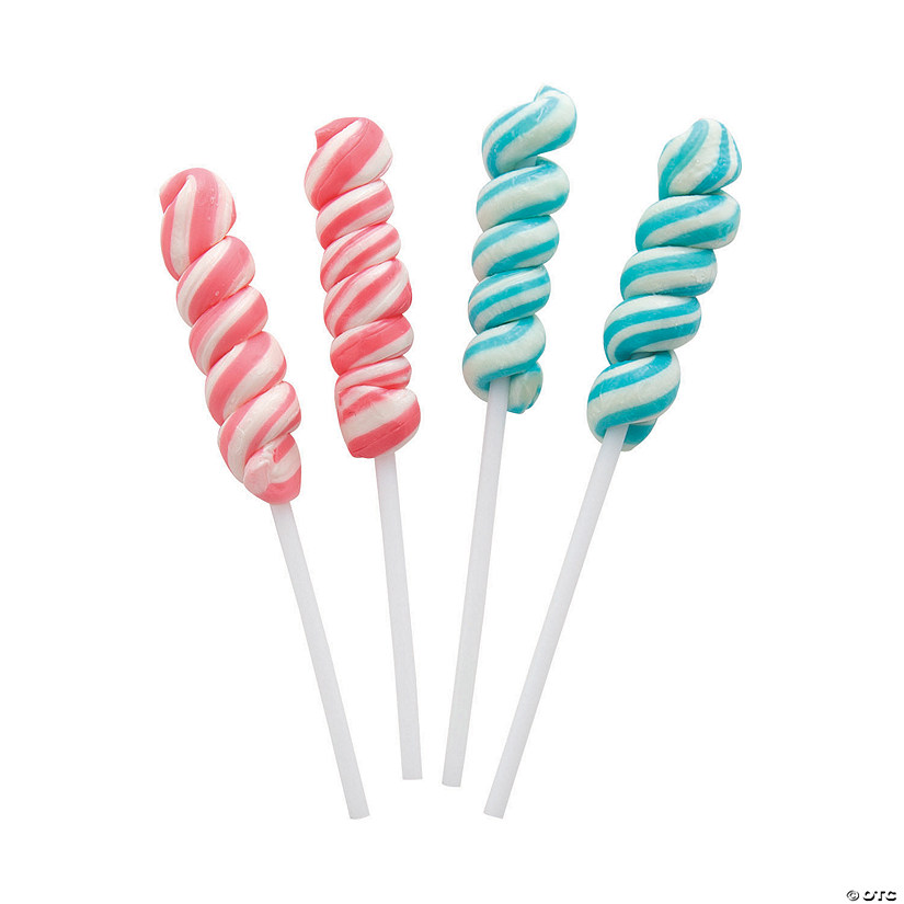 Mini Gender Reveal Twisty Lollipops - 24 Pc. Image