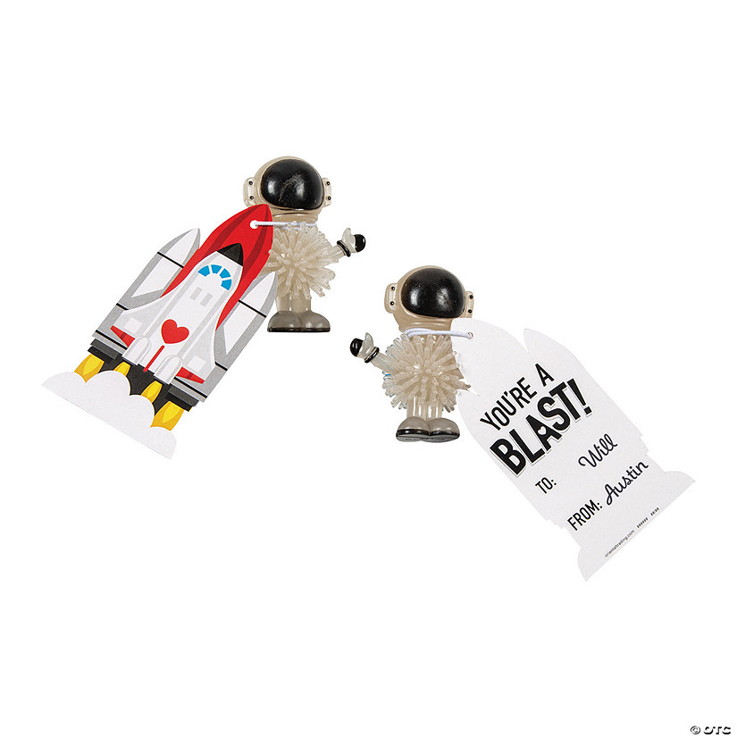 Mini Glow-in-the-Dark Astronaut Valentine Exchanges with Card for 12 Image