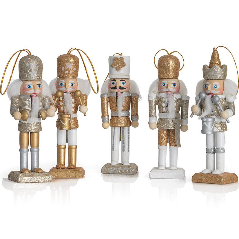 Mini Gold and silver Nutcrackers 5pk