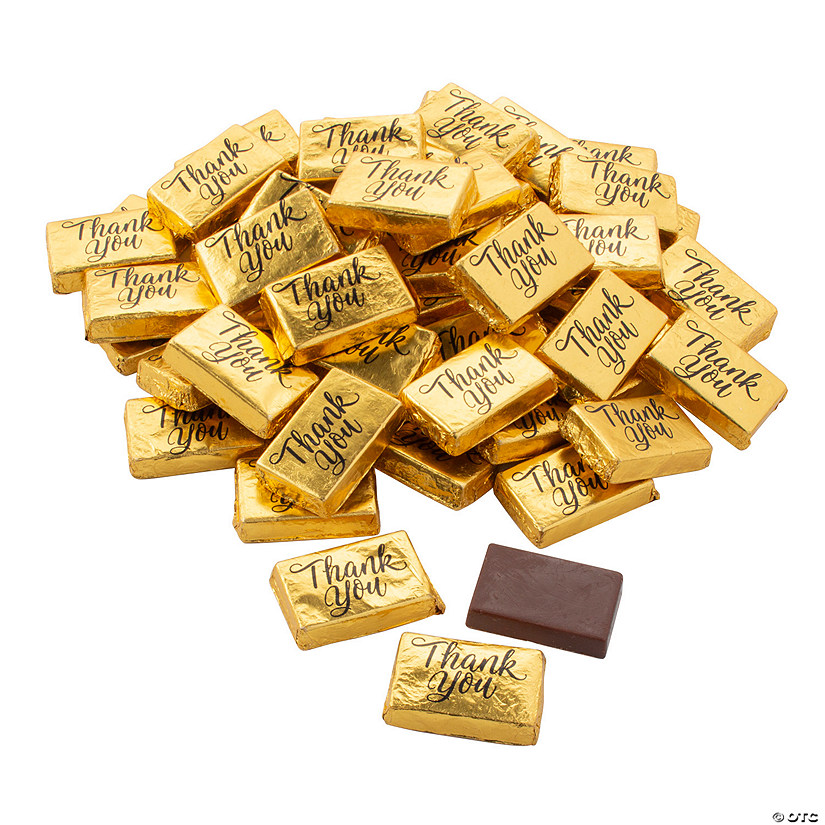 Mini Gold Foil-Wrapped Thank You Chocolates - 57 Pc. Image