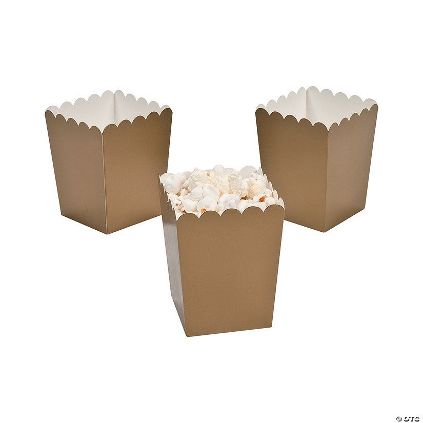 Mini Gold Popcorn Boxes - 24 Pc. Image