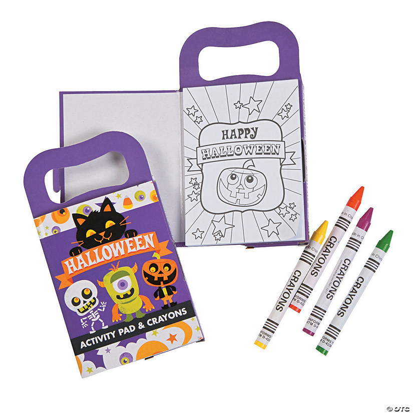 Mini Halloween Activity Books with Crayons - 12 Pc. Image