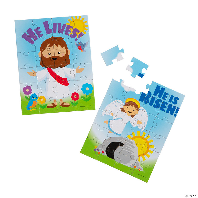 Mini He Lives Jigsaw Puzzles with Header Card - Set of 12 Image