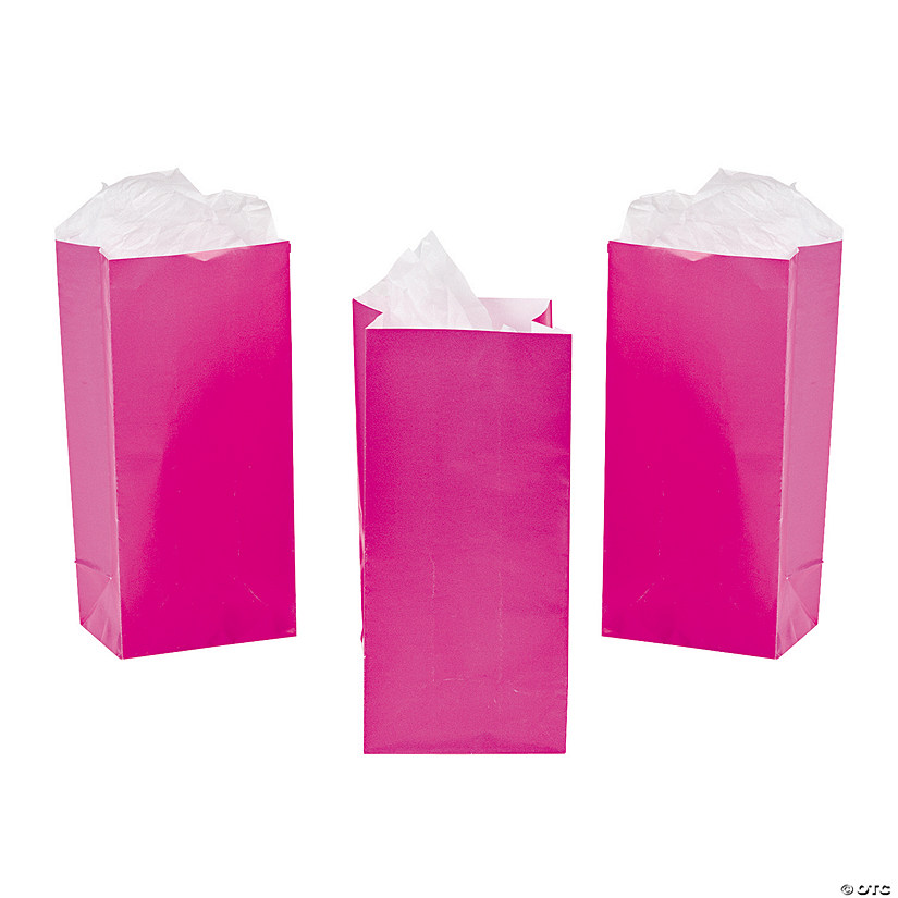 Mini Hot Pink Treat Bags - 24 Pc. Image