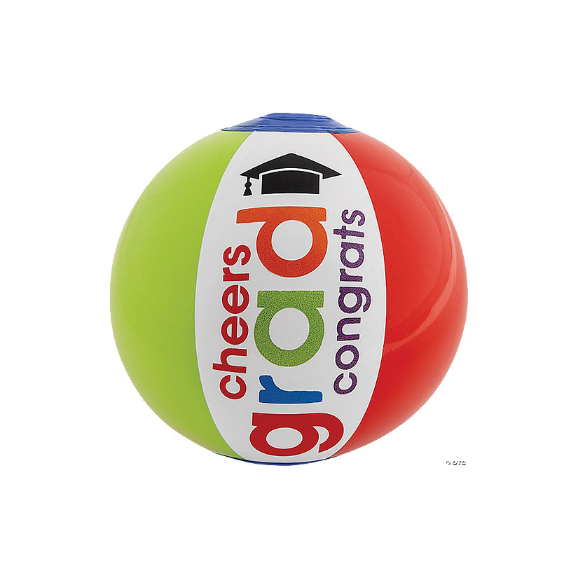 Mini Inflatable 5" Bright Cheers To the Grad Beach Balls - 12 Pc. Image
