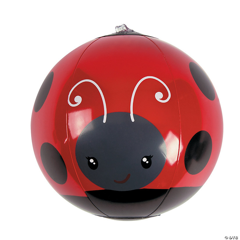 Mini Inflatable 5" Ladybug Beach Balls - 12 Pc. Image