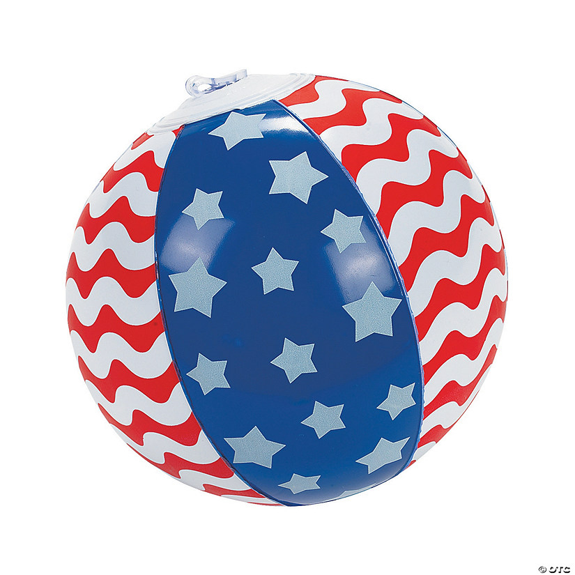 Mini Inflatable 5" Stars & Stripes Beach Balls - 12 Pc. Image