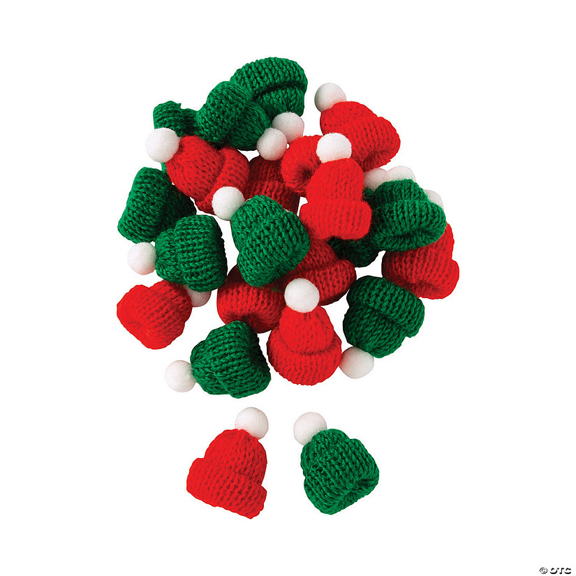 Mini Knitted Christmas Hats - 24 Pc. Image