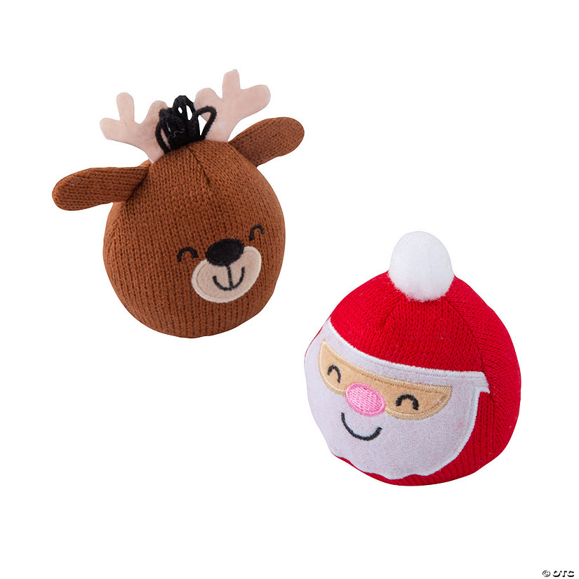 Mini Knitted Santa & Reindeer Christmas Characters - 12 Pc. Image