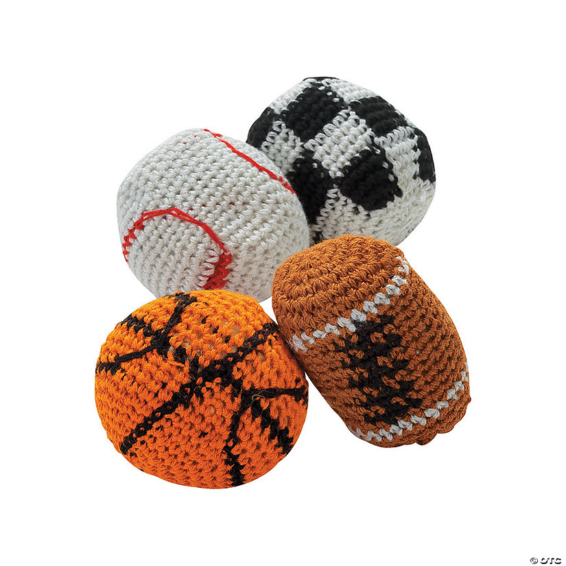 Mini Knitted Sport Kick Balls - 12 Pc. Image