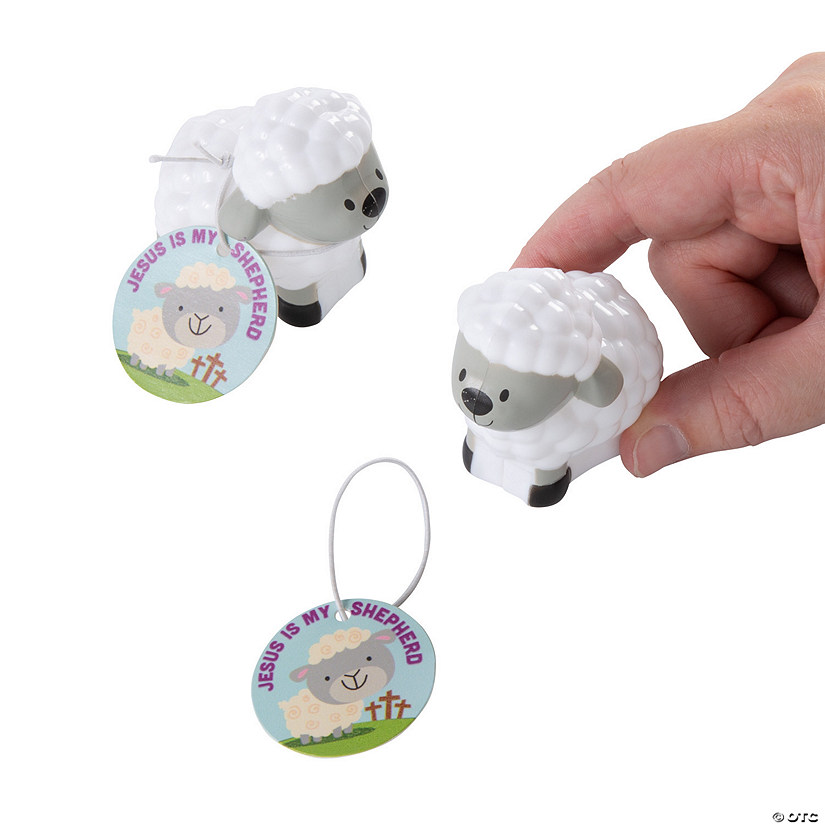 Mini Lamb Pull-Back Toys with Card for 12 Image
