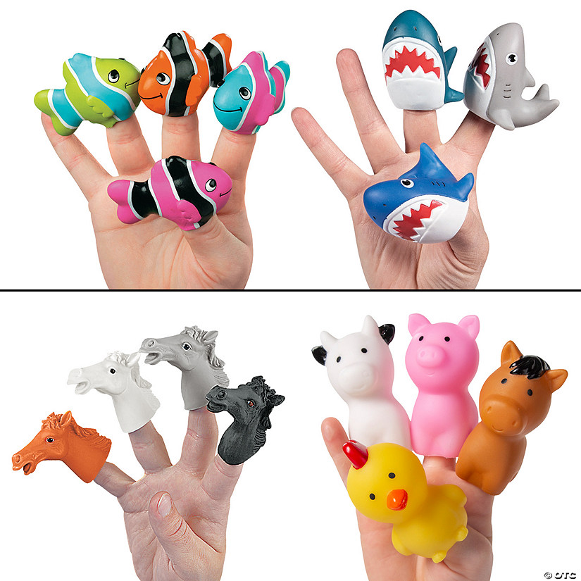 Mini Land & Sea Finger Puppet Sets for 24 Image
