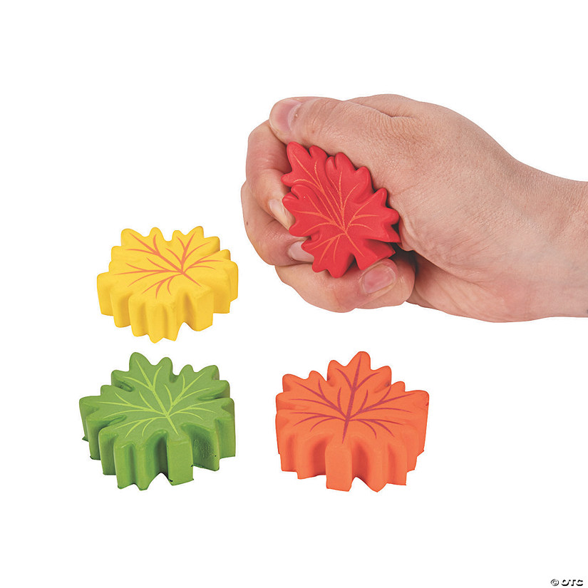Mini Leaf-Shaped Stress Toys - 12 Pc. Image