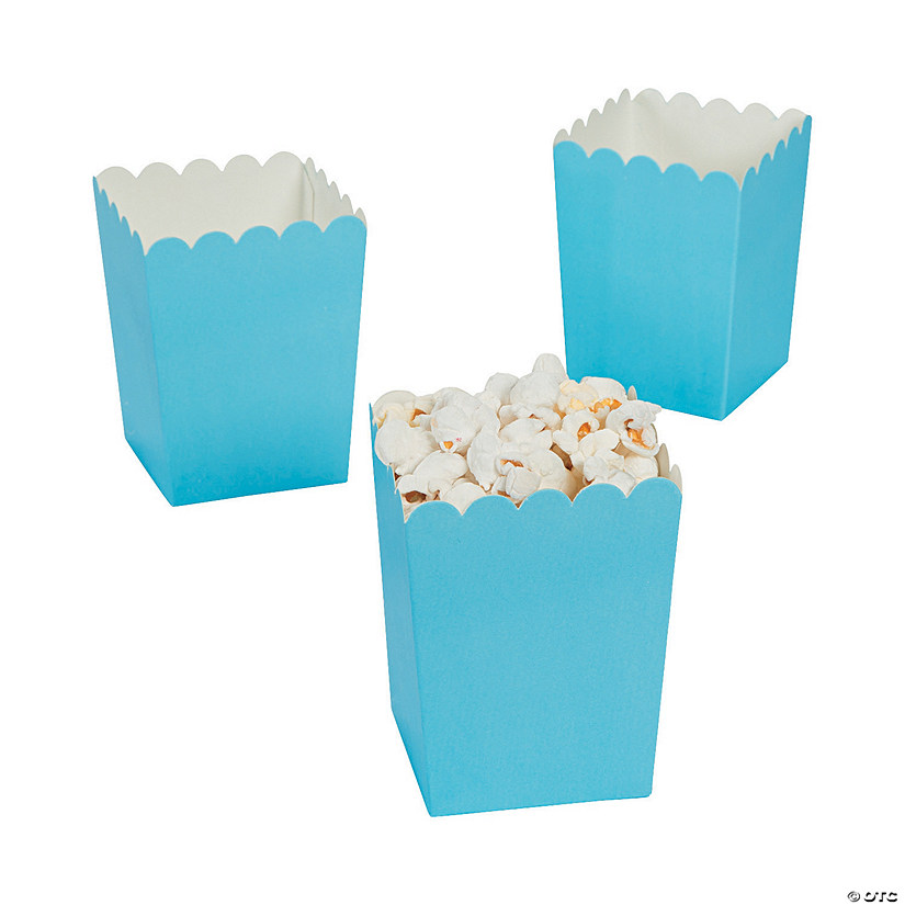 Mini Light Blue Popcorn Boxes - 24 Pc. Image