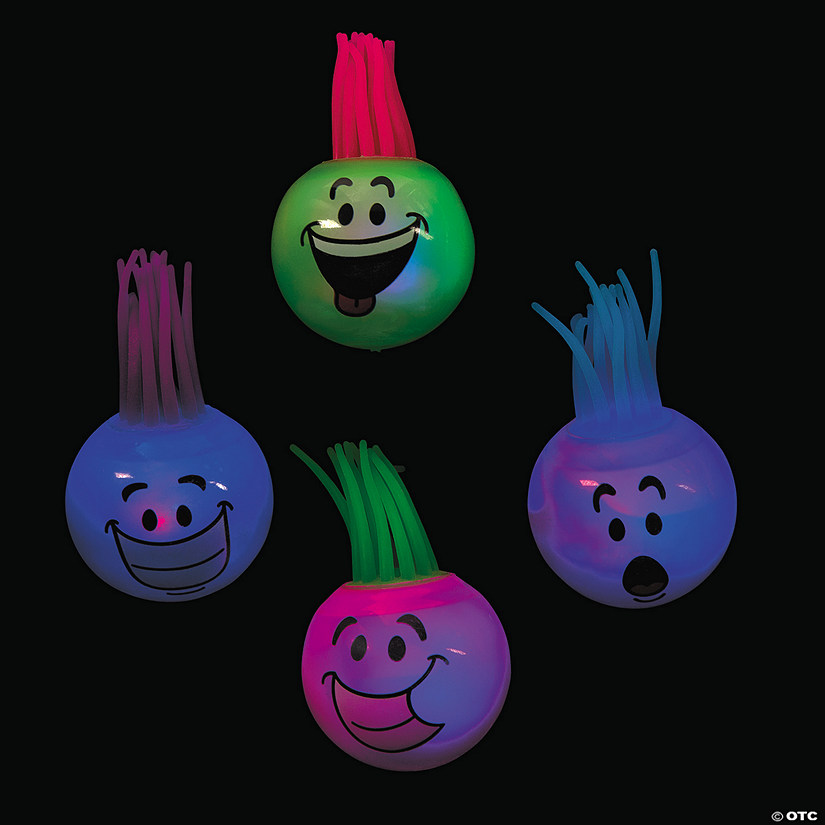 Mini Light-Up Funny Face Bouncy Ball Assortment - 12 Pc. Image