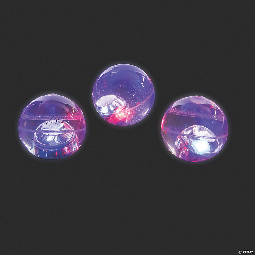 Mini Light-Up Glitter Bouncy Balls - 12 Pc. Image