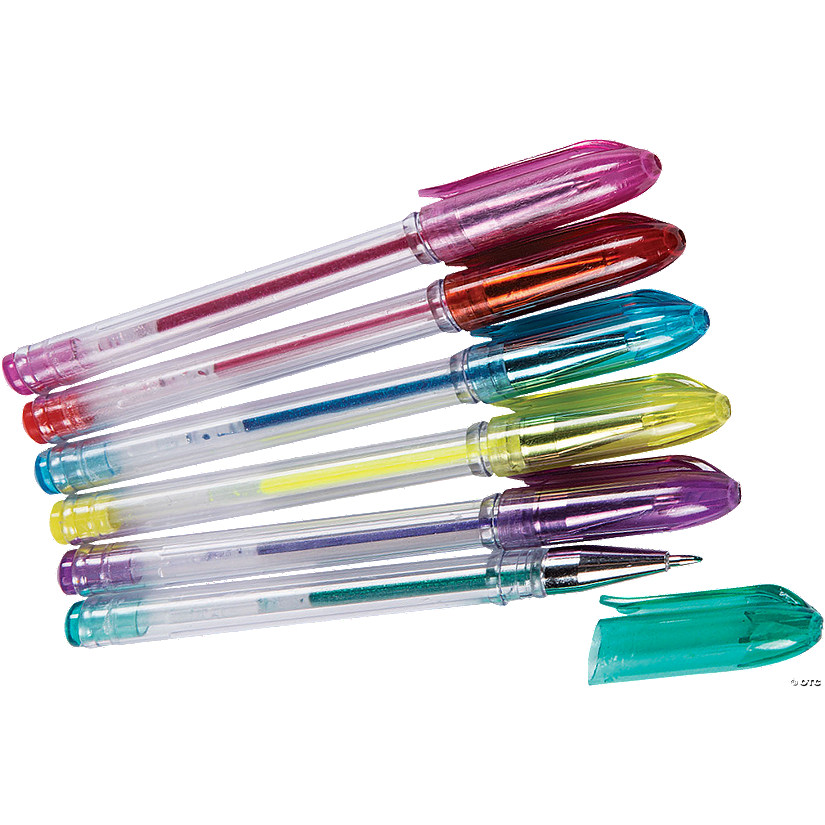 Mini Lightly Scented Metallic Gel Pens - 24 Pc. Image
