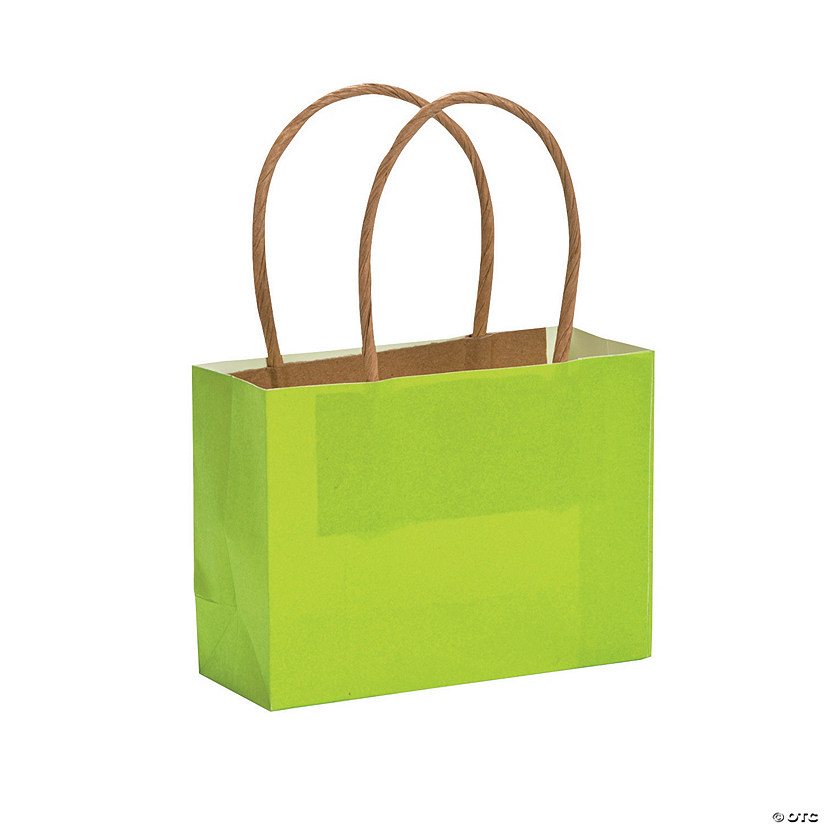 Mini Lime Green Kraft Paper Gift Bags Oriental Trading