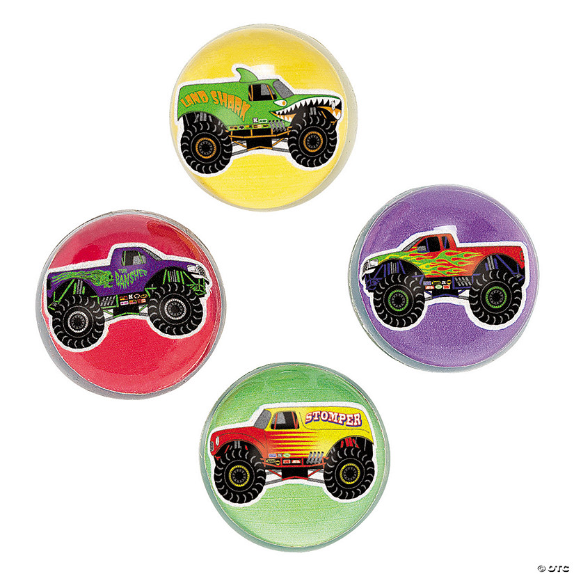 Mini Monster Trucks Bouncy Ball Assortment - 12 Pc. Image