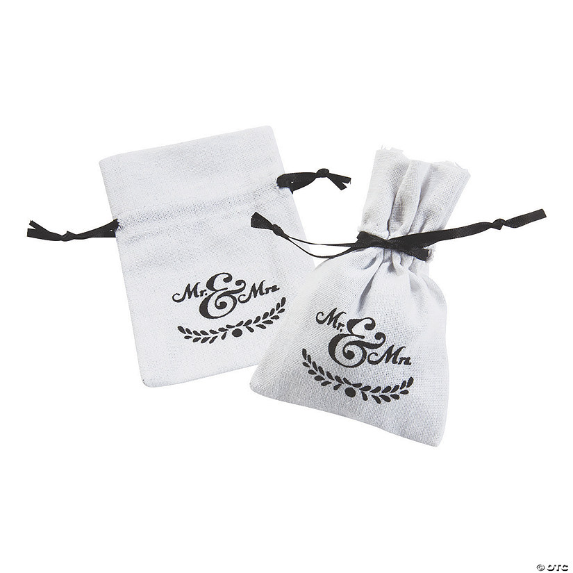 Mini Mr. & Mrs. Drawstring Treat Bags 12 Pc. Oriental Trading
