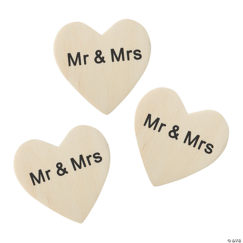 Mini Mr. & Mrs. Wooden Hearts Image