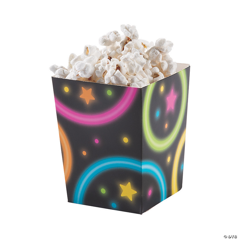 Mini Neon Glow Party Popcorn Boxes - 24 Pc. Image