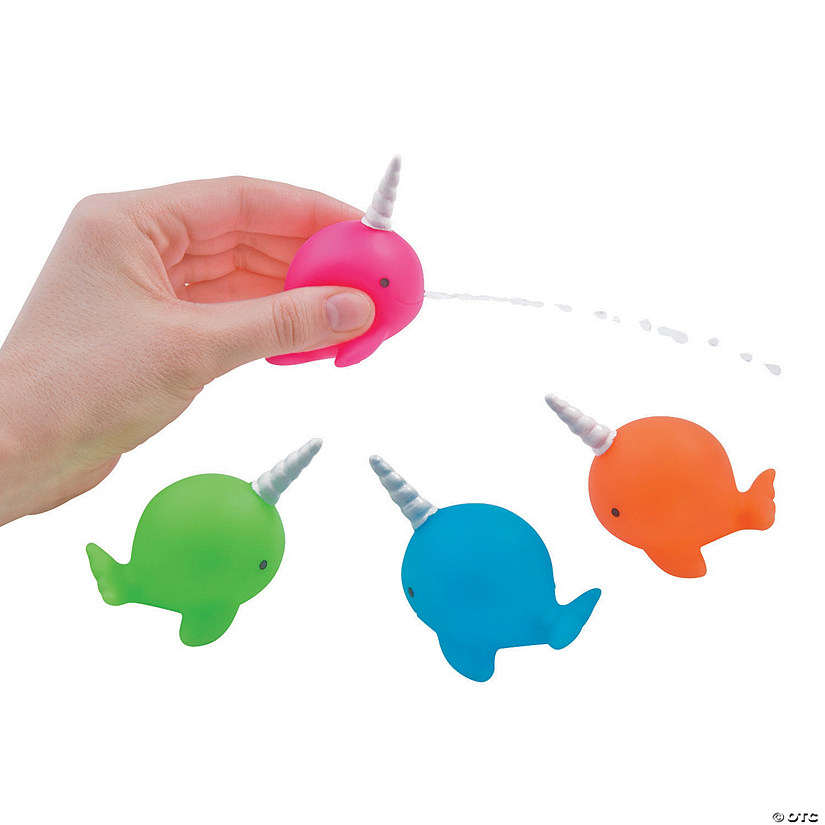 Mini Neon Narwhal Squirt Toys - 12 Pc. Image