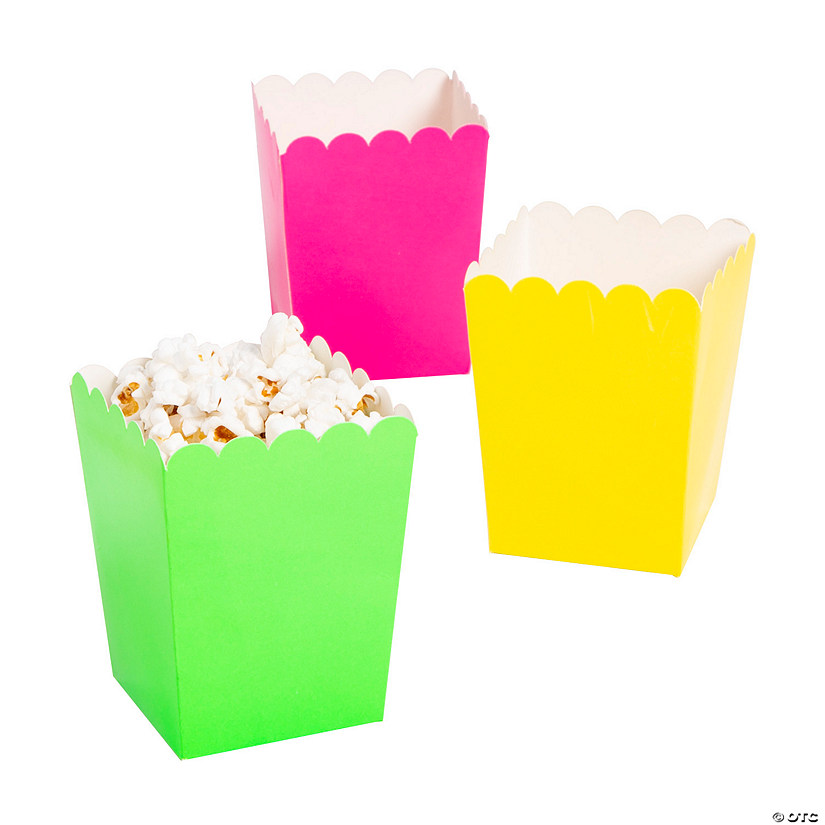Mini Neon Popcorn Boxes - 24 Pc. Image