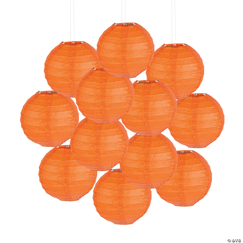 Mini Orange Hanging Paper Lanterns Oriental Trading