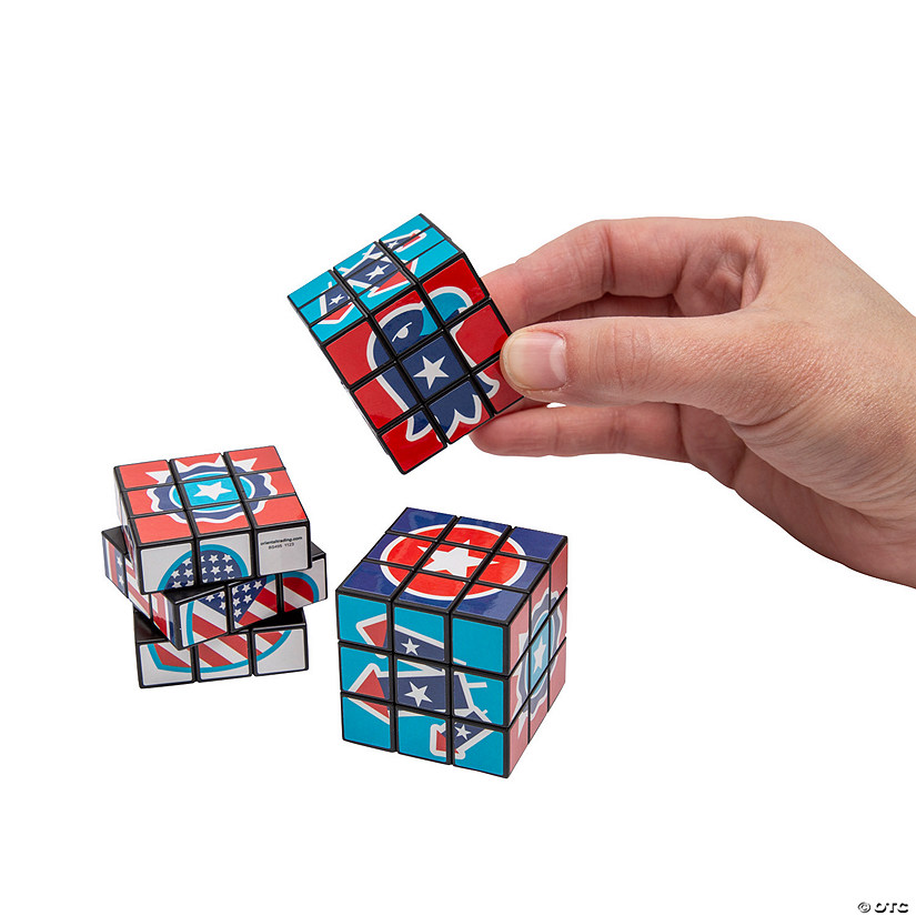 Mini Patriotic Puzzle Cubes - 12 Pc. Image
