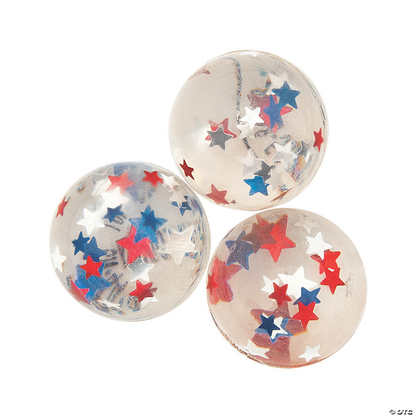 Mini Patriotic Star Bouncy Balls - 12 Pc. Image