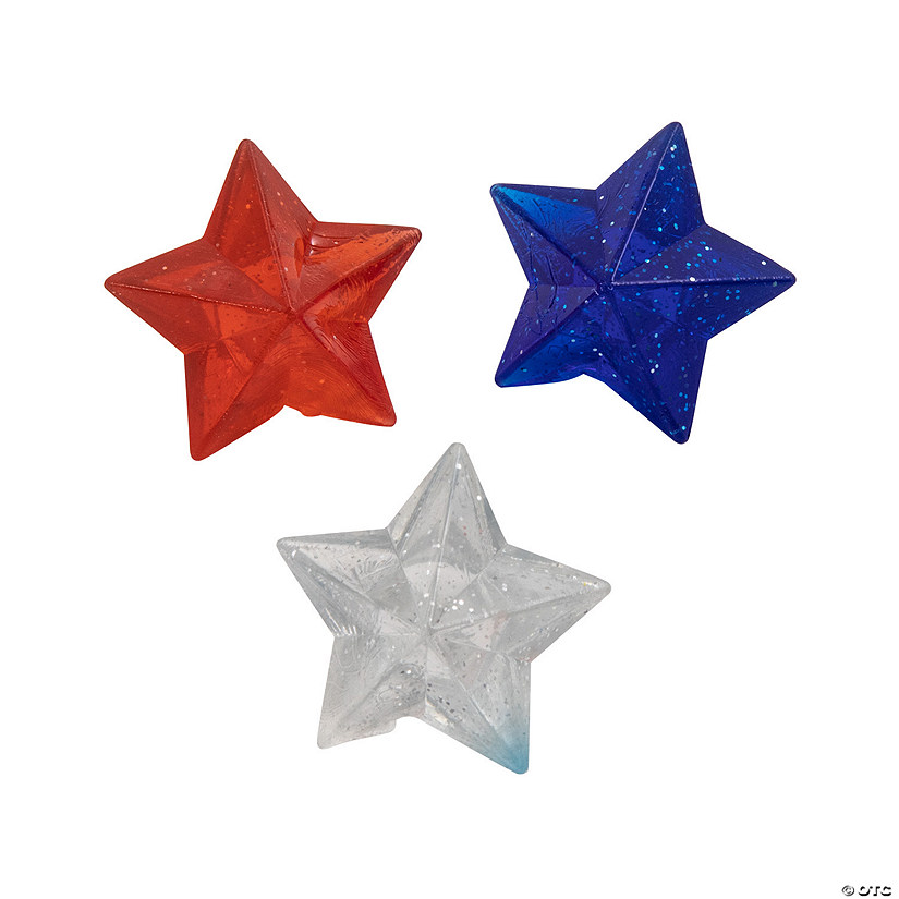 Mini Patriotic Star-Shaped Bouncy Balls - 12 Pc. Image