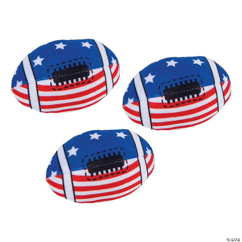 Mini Patriotic Stars & Stripes Stuffed Footballs - 12 Pc. Image