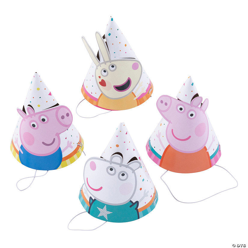 Mini Peppa Pig&#8482; Cone Party Hats - 8 Pc. Image