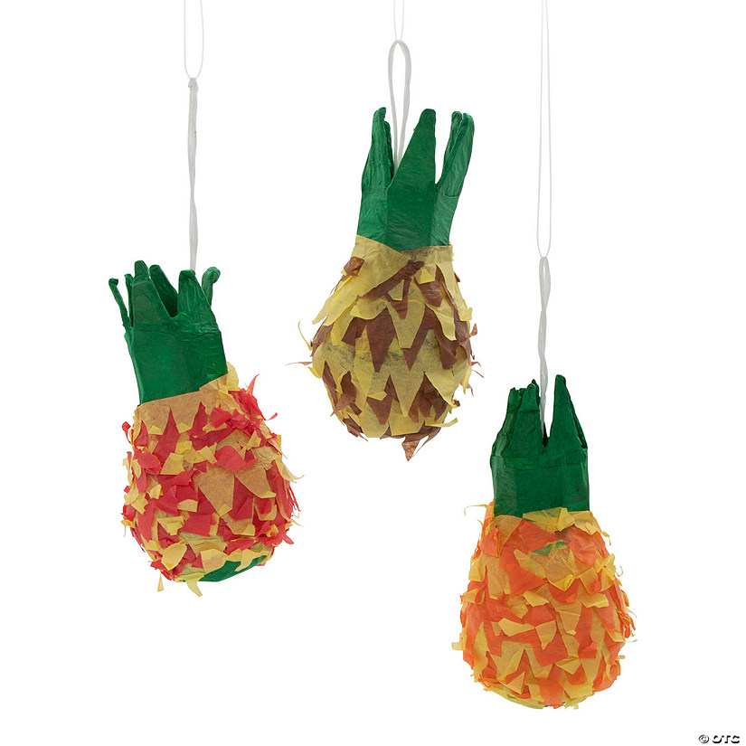 Mini Pineapple Pi&amp;#241;ata Decorations - 3 Pc. Image