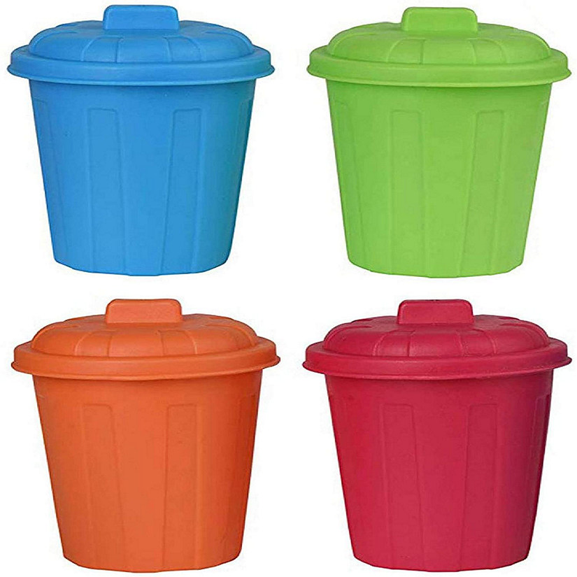 Mini Plastic Garbage Cans 8 Pack 3.5"X3.5"X4" Image