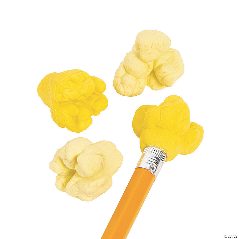 Mini Popcorn Eraser Pencil Toppers - 24 Pc. Image