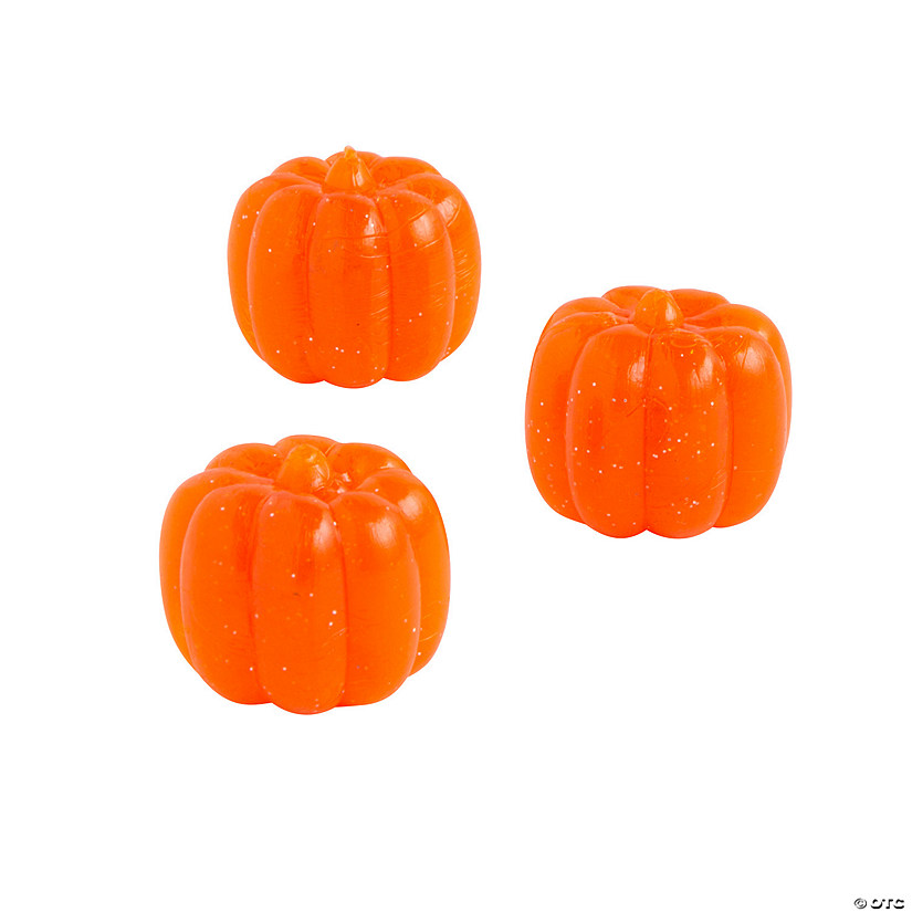 Mini Pumpkin-Shaped Bouncy Balls - 12 Pc. Image